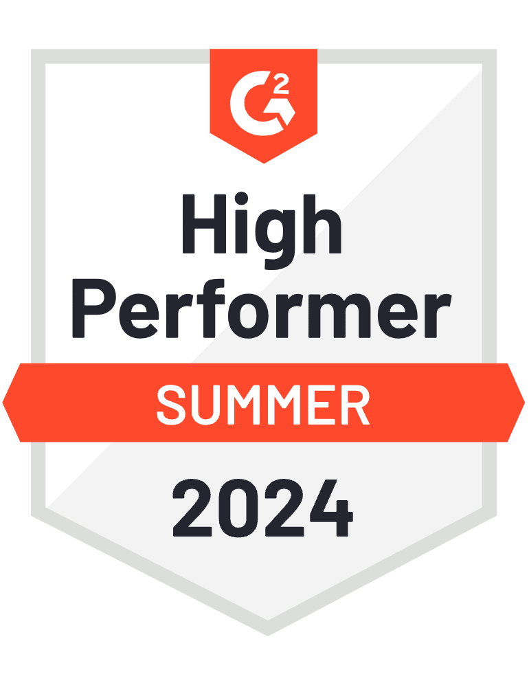 HireDNA G2 High Performer Award Summer 2024 for technology sales recruiting